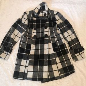 Black and white coat.